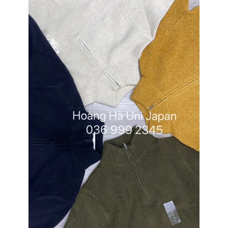 Áo len thiết kế uniqlo cổ khoá chính hãng