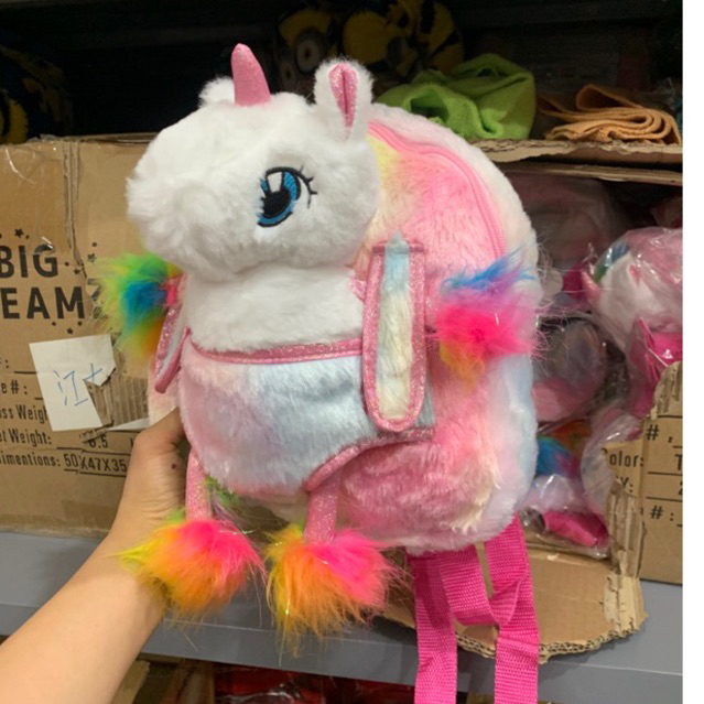 Xuất Anh!! Balo unicorn kỳ lân cho bé siêu xinh, bông mịn mượt