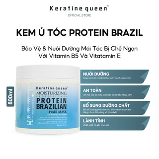 Kem Ủ Tóc 800ml Siêu Dưỡng Ẩm, Cấp Ẩm, Giảm Rụng Tóc Và Kích Thích Mọc Tóc PROTEIN BRAZILIAN | Keratine Queen