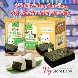 Rong biển hữu cơ không dầu, không muối ispoon cho bé 8m+ Ăn Liền, đồ ăn dặm cho bé từ 7 tháng