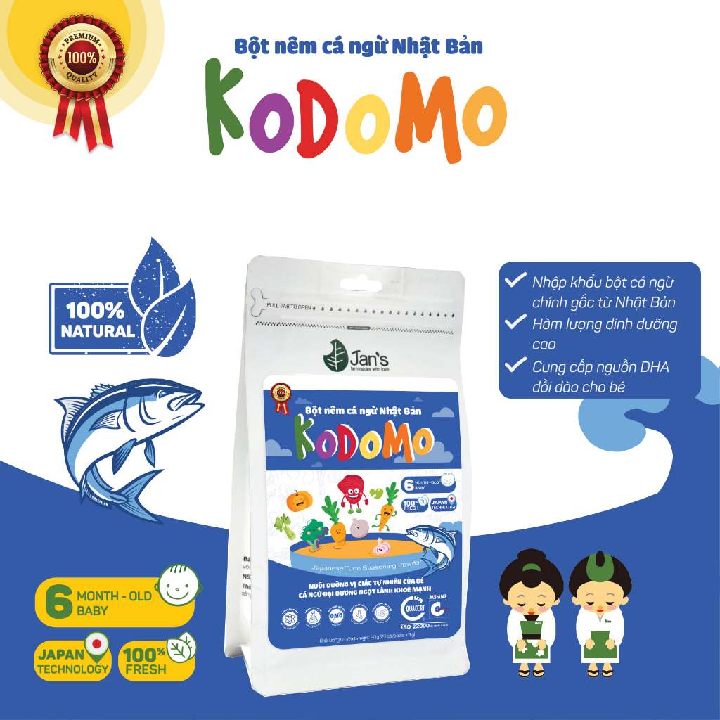 Bột nêm cá ngừ Nhật Bản Jan's Farmmades dinh dưỡng cho bé từ 6 tháng tuổi 60g