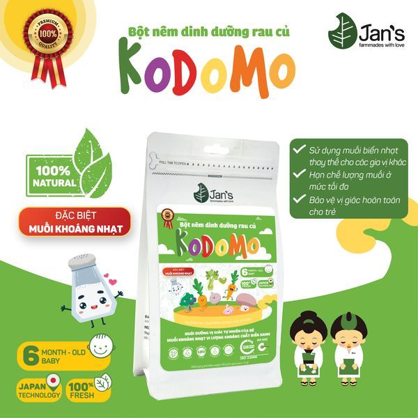 Bột nêm dinh dưỡng rau củ tự nhiên Jan's Farmmades cho bé từ 6 tháng tuổi 60g