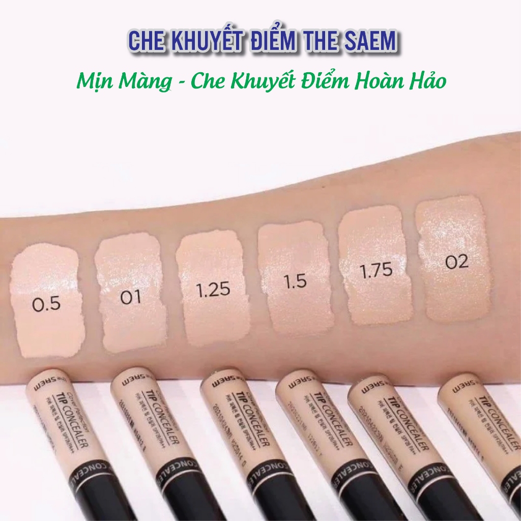 che khuyết điểm quốc dân Hàn Quốc đầy đủ tone da (từ 0.5 - 02) Cover Perfection Tip Concealer Spf28 PA++
