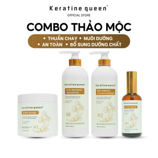 Dầu Gội, Xả, Kem Ủ Tóc, Dầu Dưỡng Tóc THẢO MỘC Giàu Collagen Giúp Tóc Phục Hồi, Mềm Ẩm và Bóng Mượt Keratine Queen Combo