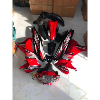 Dàn áo sirius màu đỏ tươi phối đen, Chưa kèm pha đèn. đầu hello/ dè fi ABS nguyên Sinh