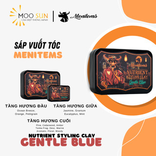Sáp Menitems, sáp vuốt tóc tạo kiểu Clay, giữ nếp, tự nhiên lên đến hơn 10H, hương thơm lôi cuốn Gental Blue