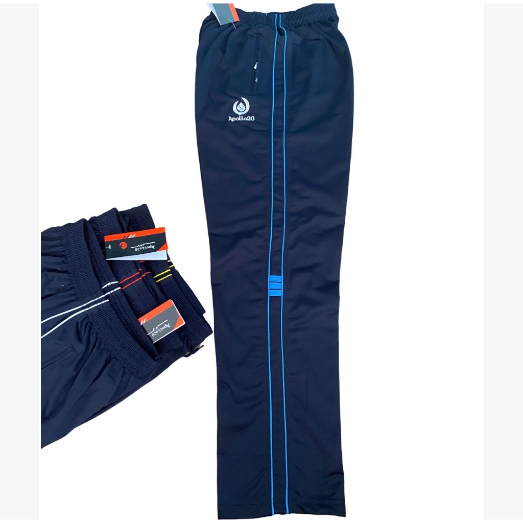 Quần thể dục thể thao 1 sọc kiểu dáng thời tran - Thun tốt - Có túi Zip khoá kéo 2 bên - THUN MÀU XANH ĐEN