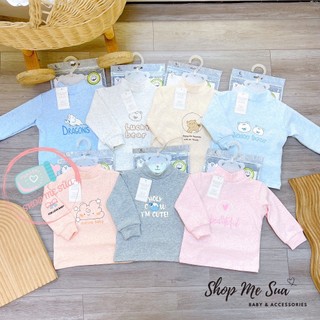Moon@ áo cổ 3xen nỉ nhung giữ nhiệt cho bé 6m-3y