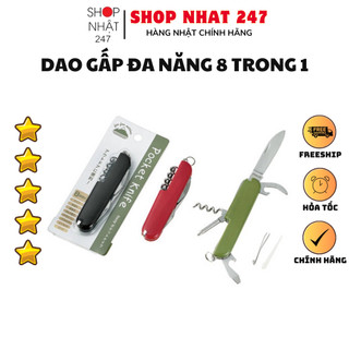 [Hỏa Tốc HN] Dao gập gọn 8 chức năng Pocket Knife Nội địa Nhật Bản
