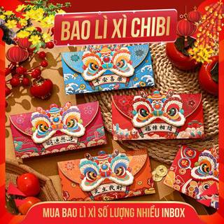 Bao Lì Xì Rồng Chibi 3D, Bao Lì Xì Rồng Dễ Thương, Bao Lì Xì Tết Giáp Thìn 2024 