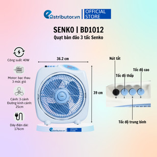 Quạt bàn đảo 3 tấc senko bd1012 cao cấp - màu ngẫu nhiên - hàng chính hãng