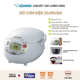 Nồi cơm điện tử zojirushi ns-zaq10-wz dung tích 1.0 lít - hàng chính hãng