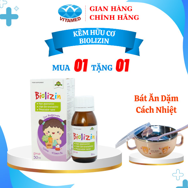 [ Tặng 1 Quà ] Biolizin - Kẽm Hữu Cơ Tăng Cường Sức Đề Kháng Cho Cơ Thể Lọ 50ml