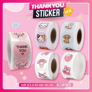 [ NHIỀU MẪU ] Sticker Thank You, tem cảm ơn - Size nhỏ 2.5cm - Nhiều mẫu dễ thương dành cho Shop - Tem Gấu Dâu cute