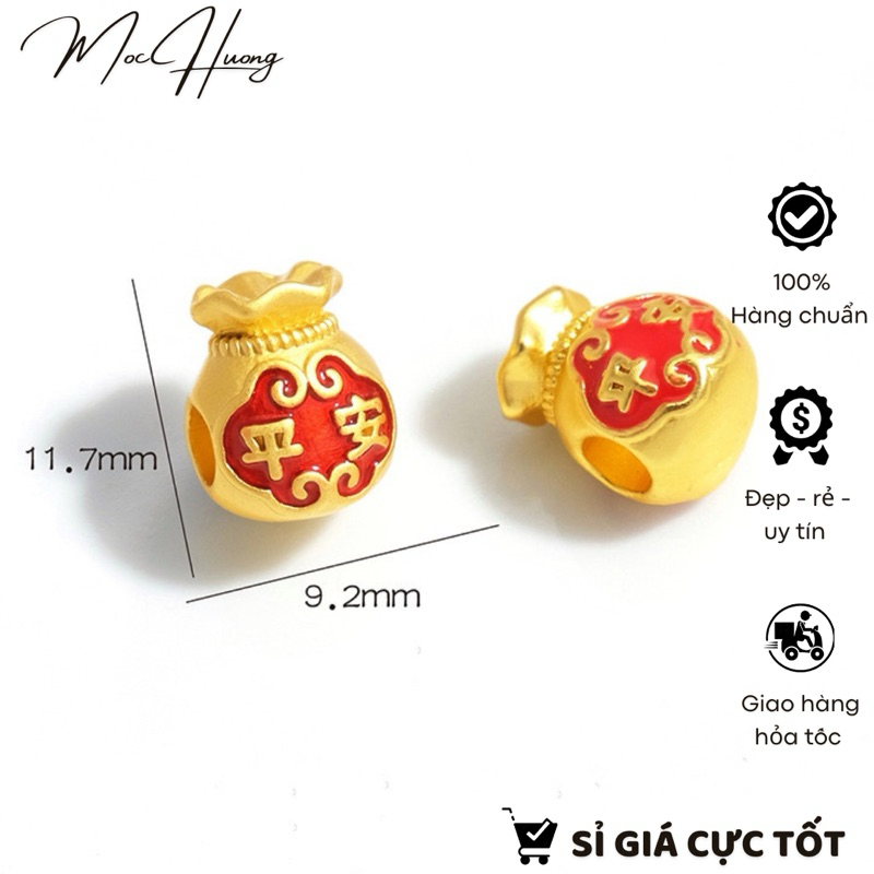 Charm túi tiền chữ đỏ - KL044
