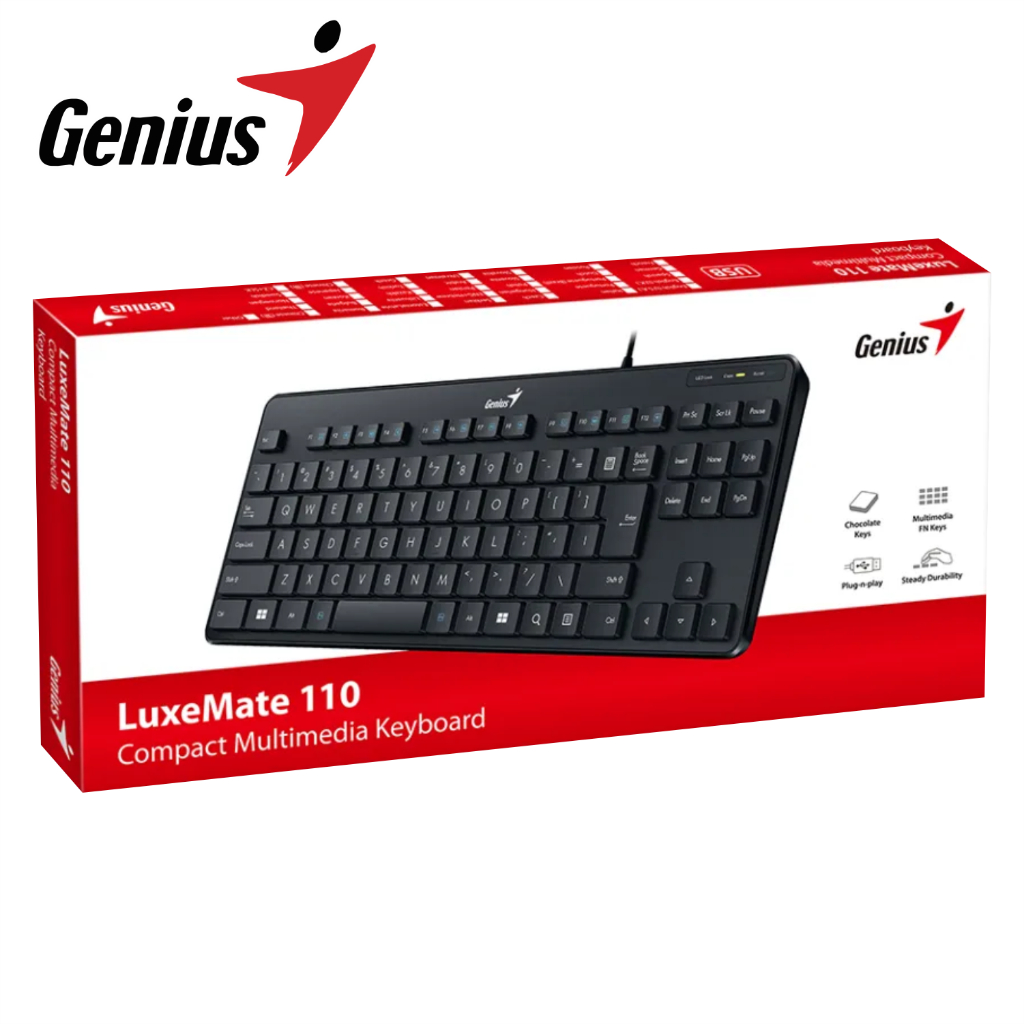 Bàn Phím Mini Genius Có Dây USB LuxeMate 110 - Hàng Chính Hãng