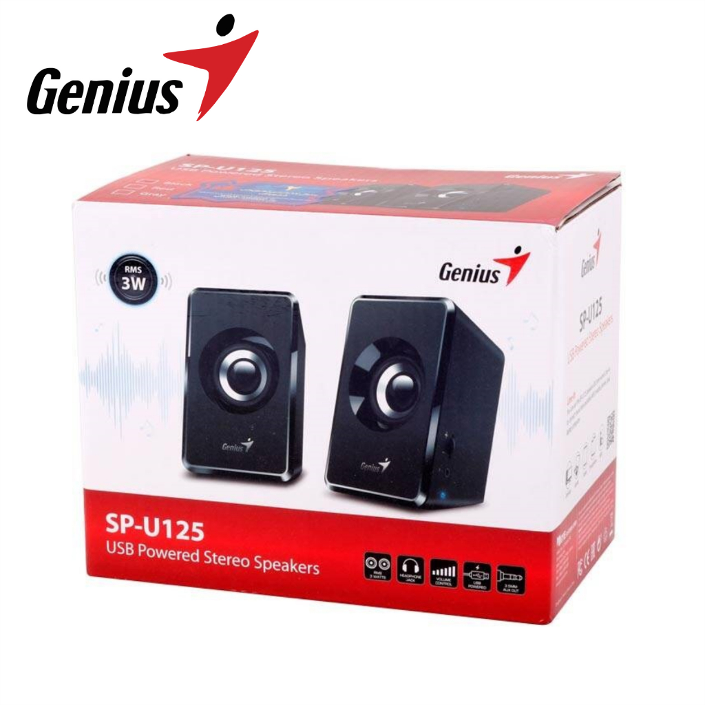 Loa Ví Tính Công Suất 3W Jack Cắm 3.5mm Genius SP-U125 - Hàng Chính Hãng