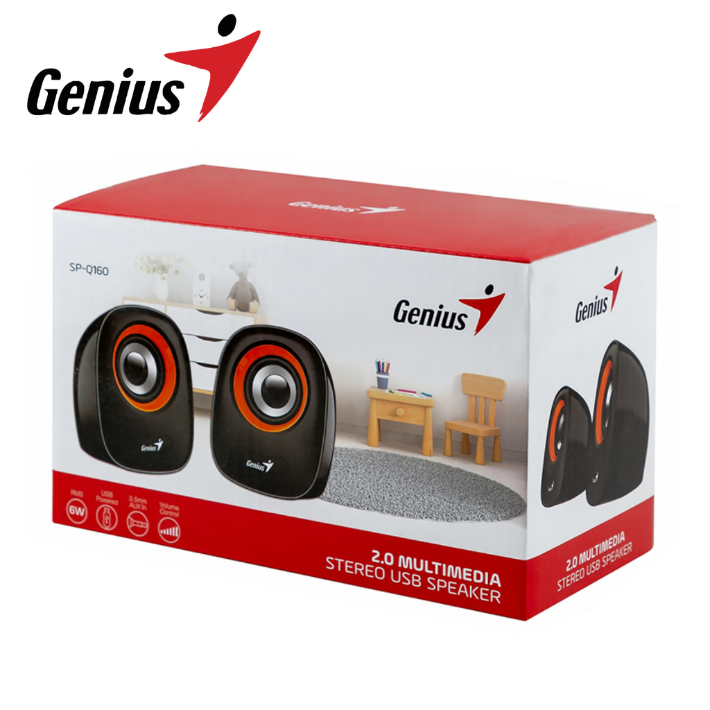 Loa Ví Tính Công Suất 6W Jack Cắm 3.5mm Genius SP-Q160 - Hàng Chính Hãng