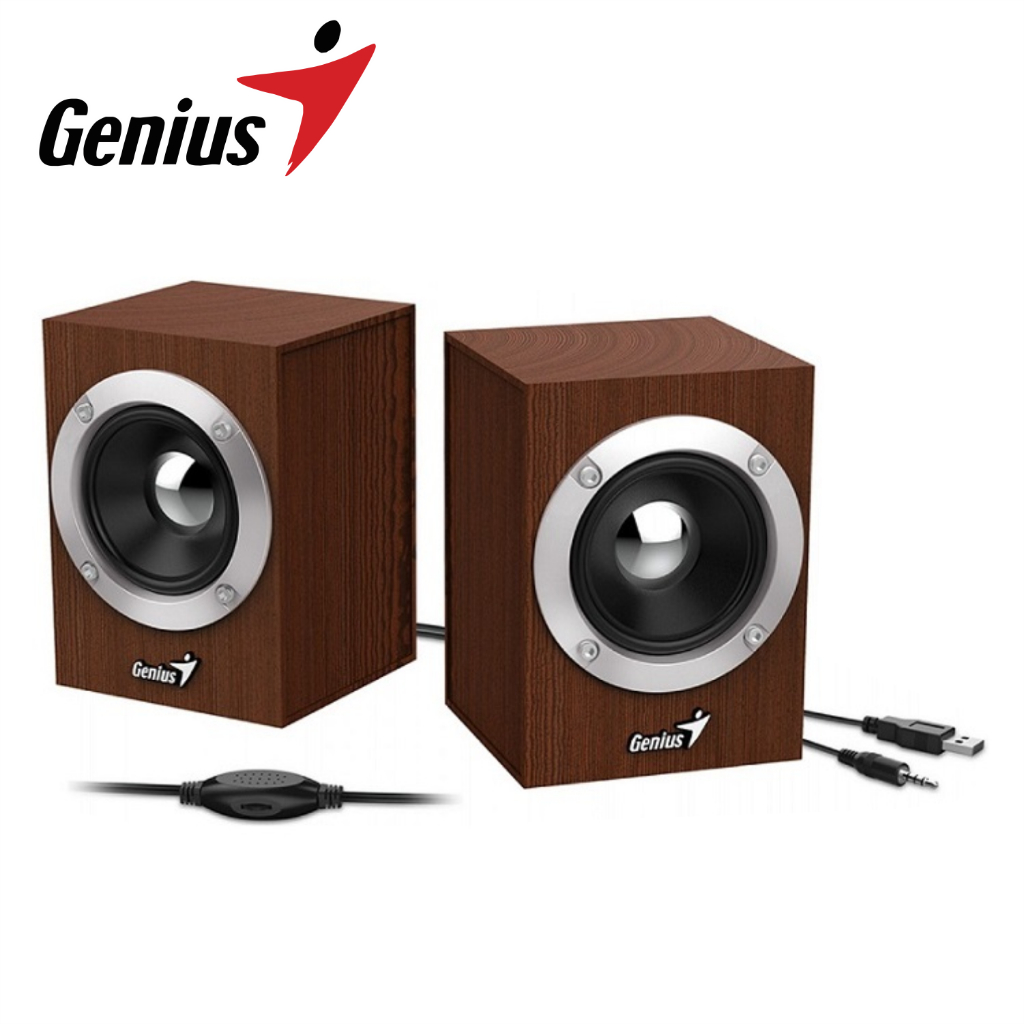 Loa Vi Tính Công Suất 6W Thiết Kế Gỗ Genius SP-HF280 - Hàng Chính Hãng