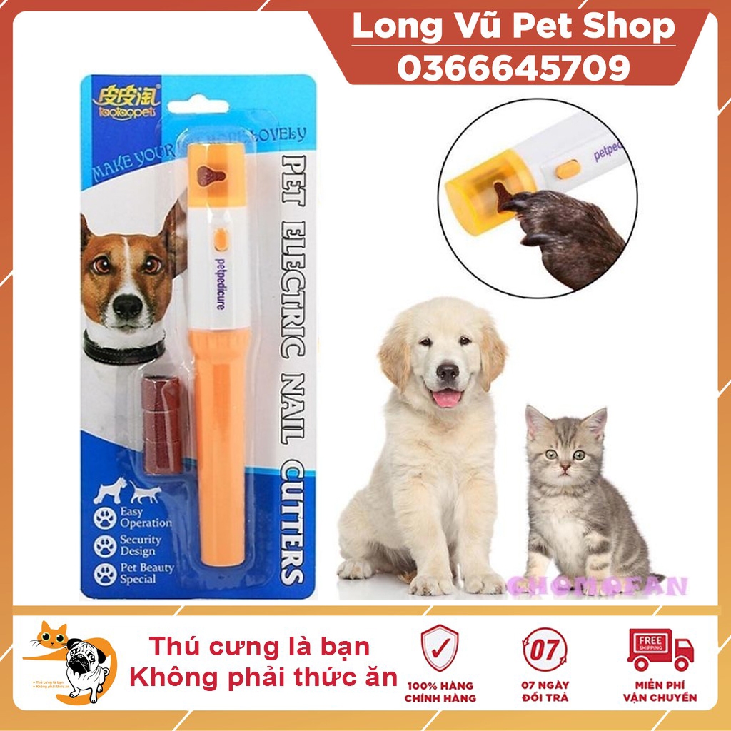 Máy mài móng và gọt dũa móng cho chó mèo và thú cưng chạy pin - Long Vũ Pet Shop