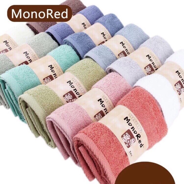 [ComBo] 30 KHĂN MẶT MONORED NHẬT KT 34X34CM, Siêu Mềm. [TTCA]