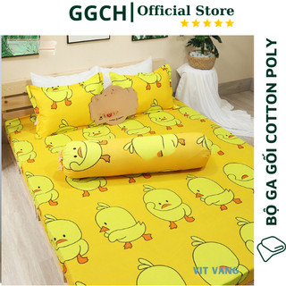 Combo Ga Gối Kèm 2 Vỏ Gối Nằm mẫu Vịt Vàng (Chát vs shop để chọn mẫu)