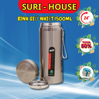 Bình nước giữ nhiệt inox cao cấp 1500ml giữ nhiệt hơn 12h