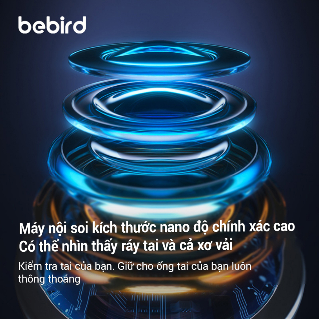 Bộ Lấy Ráy Tai Thông Minh Bebird Note 5 Quan Sát Trực Quan Qua Camera Không Mờ Nhòe Đèn Led Kẹp Thông Minh