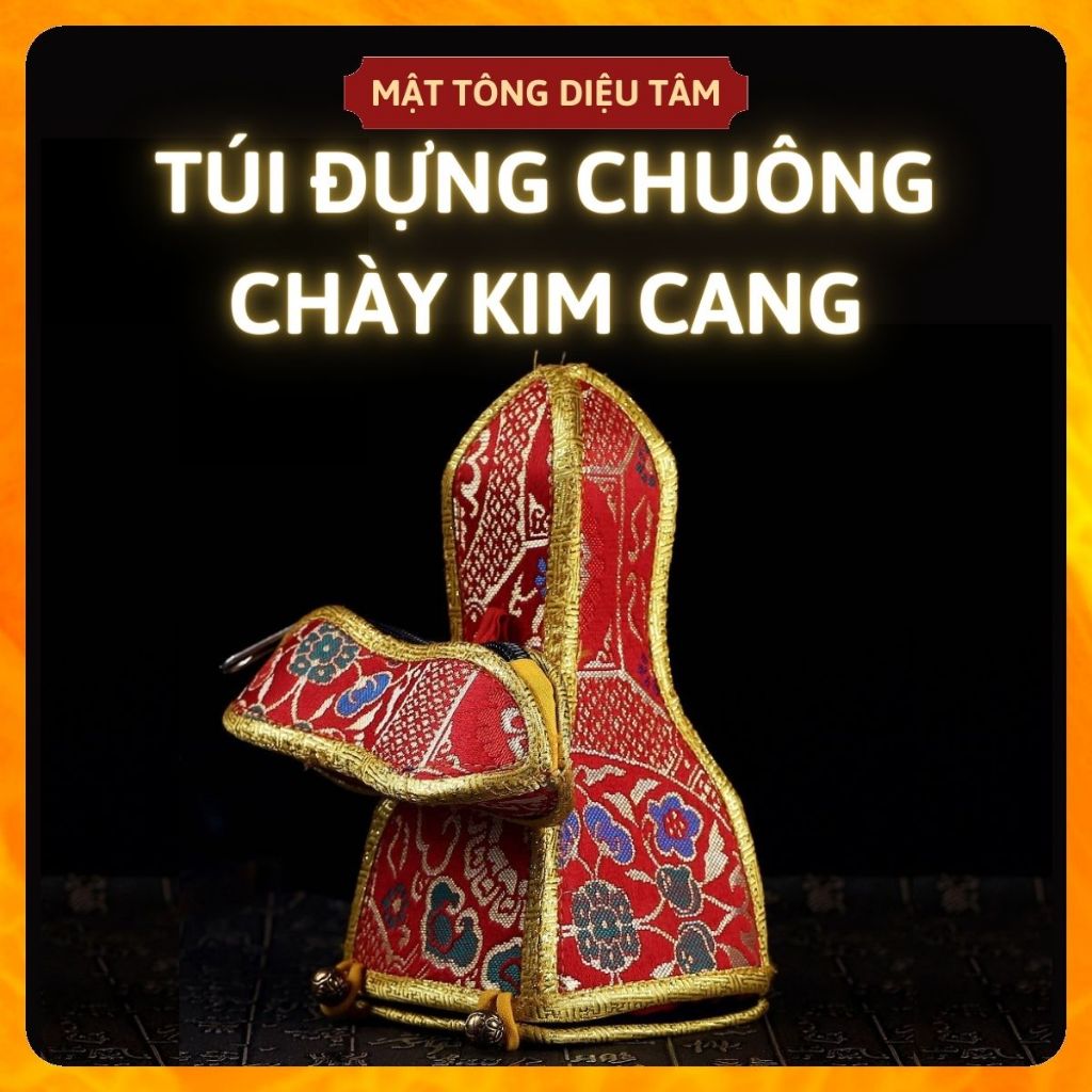 Túi vải gấm hộp đựng chuông chày kim cang Nepal mật tông tây tạng đồ thờ cúng bộ vỏ bao đựng chuông chày - áo linh chử