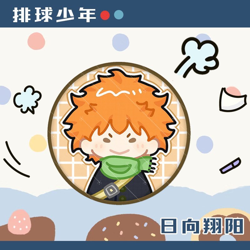 Huy hiệu HAIKYUU!! ver KHĂN CHOÀNG Vua bóng chuyền in hình anime chibi quà tặng xinh xắn độc đáo ghim cài áo cặp sách
