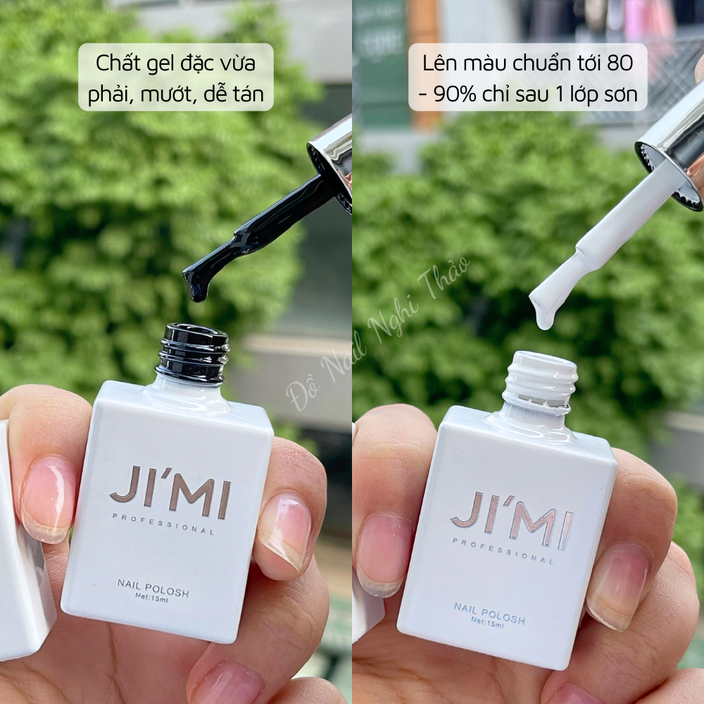 Sơn gel móng tay đen trắng nước gạo JIMI 15ml Jeliva