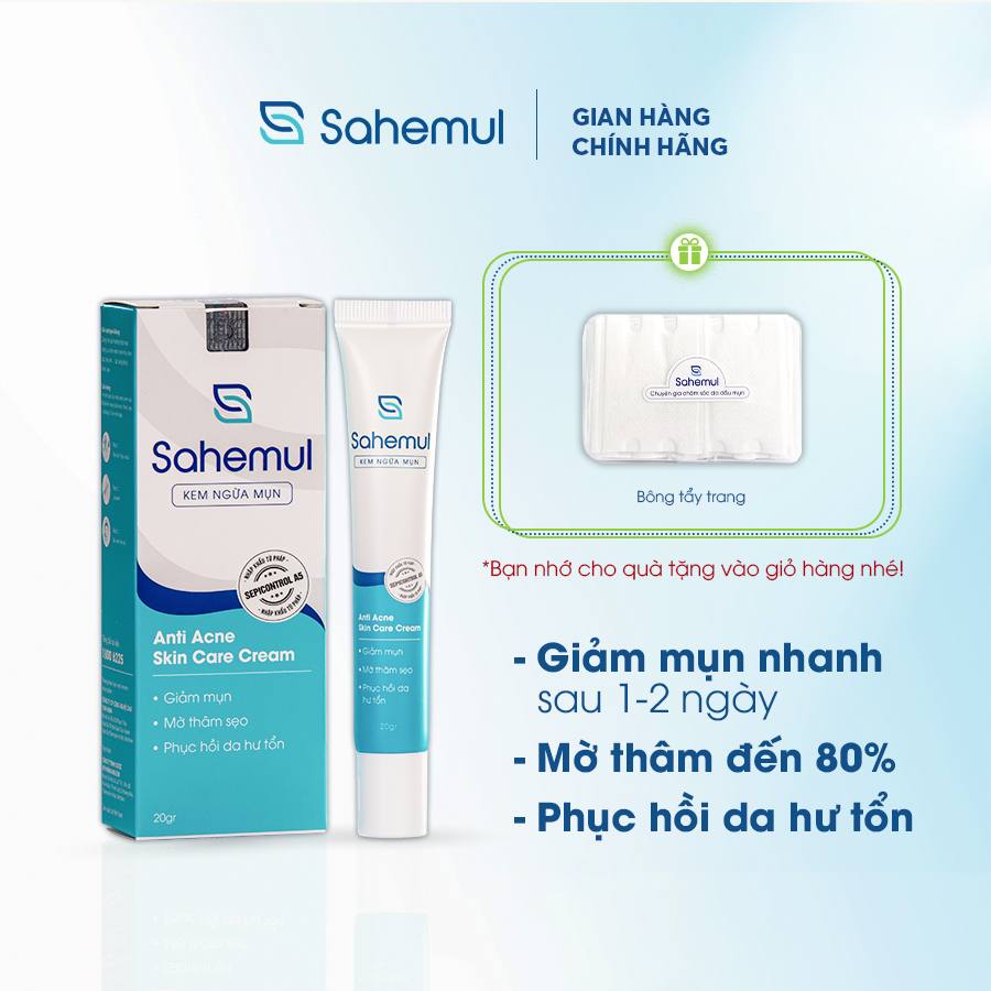 Kem Chấm Mụn Sahemul Giúp Giảm Mụn Trứng Cá, Mờ Thâm, Dùng Cho Mọi Loại Da 20gr