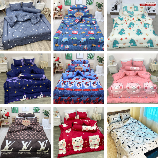 Chăn phao mẫu Da báo hồng poly Cotton