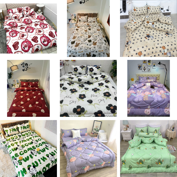 Chăn phao mẫu Da báo hồng poly Cotton