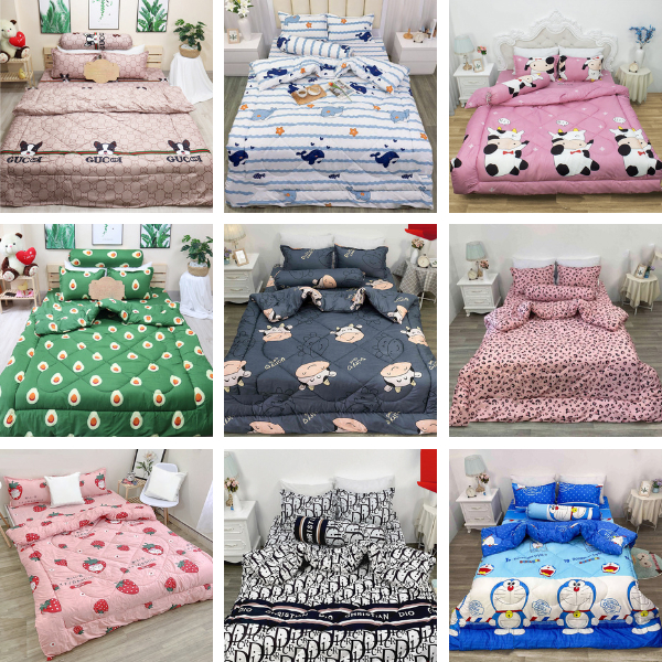 Chăn phao mẫu Da báo hồng poly Cotton