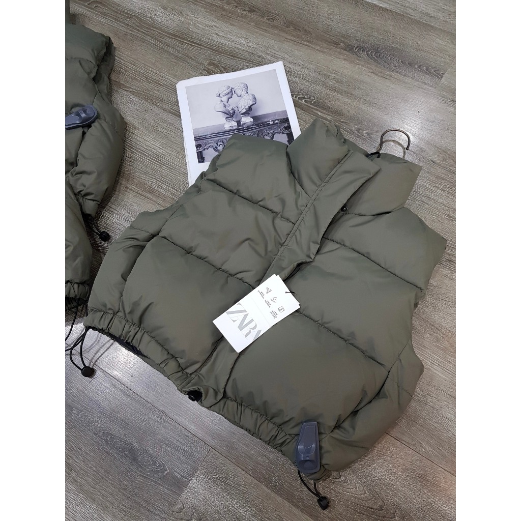 Áo phao gile ZR tráng cao su dáng croptop 1255824