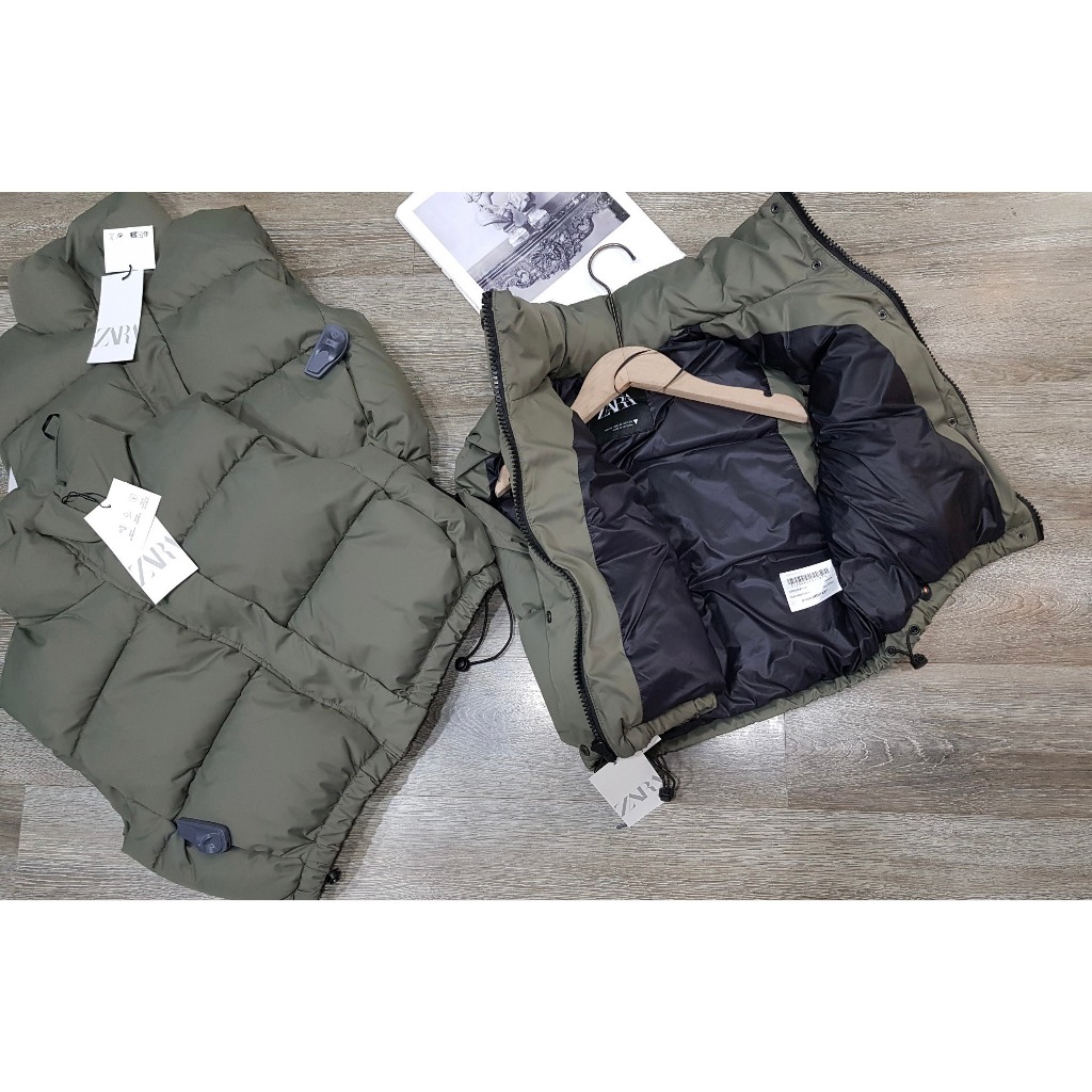 Áo phao gile ZR tráng cao su dáng croptop 1255824