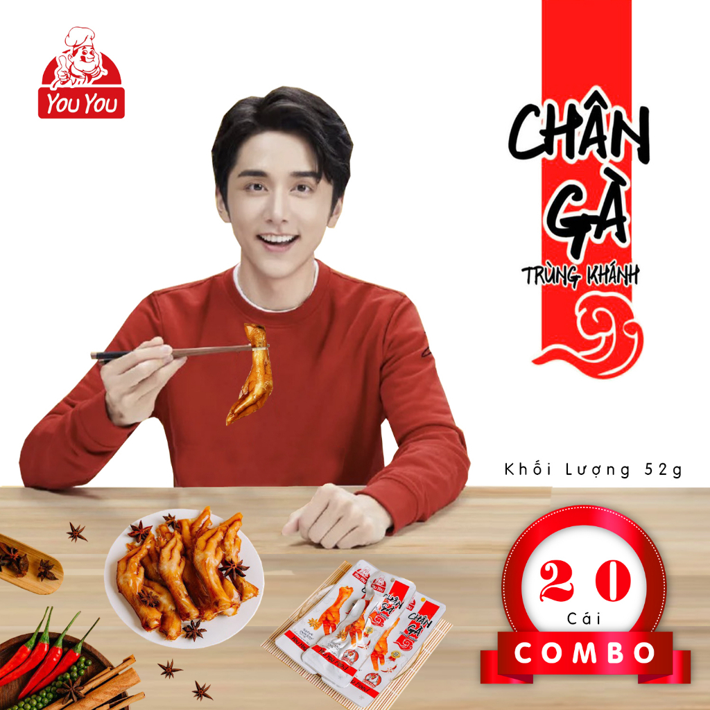 [Combo 30] Chân gà SIÊU TO You you loại 52 g hương vị tứ xuyên, chân gà tứ xuyên,chân gà cay