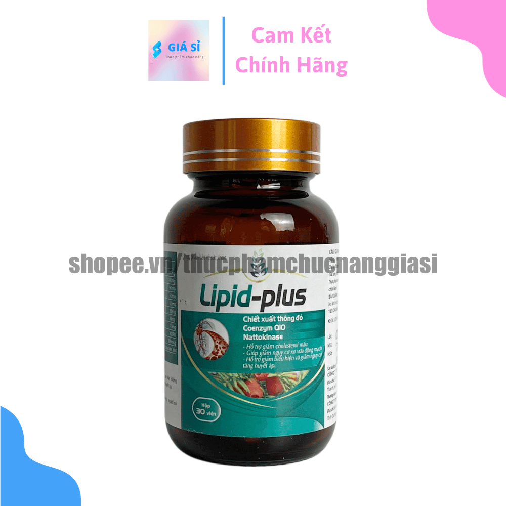 Viên uống giảm mỡ máu Lipid Plus chiết xuất thông đỏ, hỗ trợ giảm cholesterol máu, giảm nguy cơ tăng huyết áp- Hộp 30v