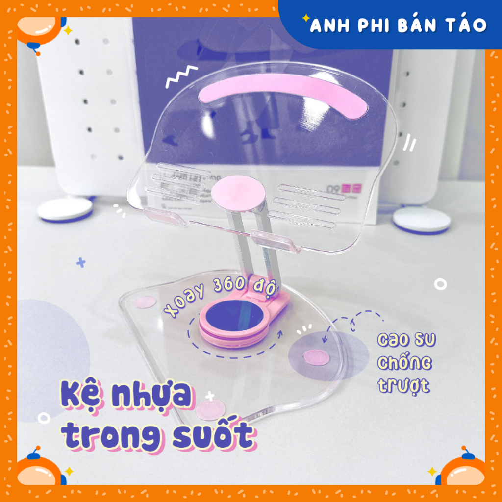 [Acrylic Stand Mini] Giá Đỡ Kệ Nhựa Máy Tính Bảng Đa Năng Acrylic Xoay và Gấp Gọn Linh Hoạt