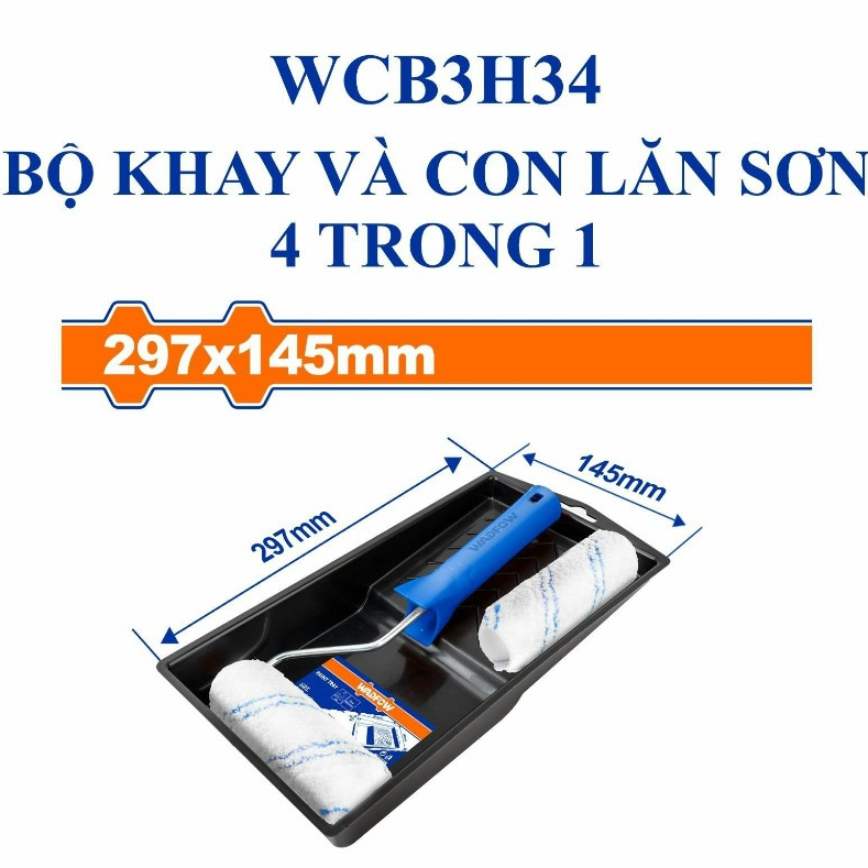 Bộ khay và con lăn sơn 4 trong 1 WADFOW WCB3H34 [Đồ nghề chính hãng]