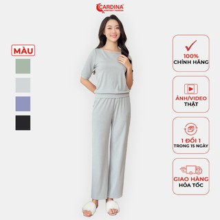 Đồ bộ nữ mặc nhà CARDINA chất liệu tăm hàn thiết kế cổ thuyển tay lỡ phom ôm vừa tôn dáng 3BTL05