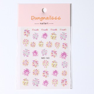 Sticker mới Nổi Viền Pháo hoa Miếng dán móng tay mã MO143