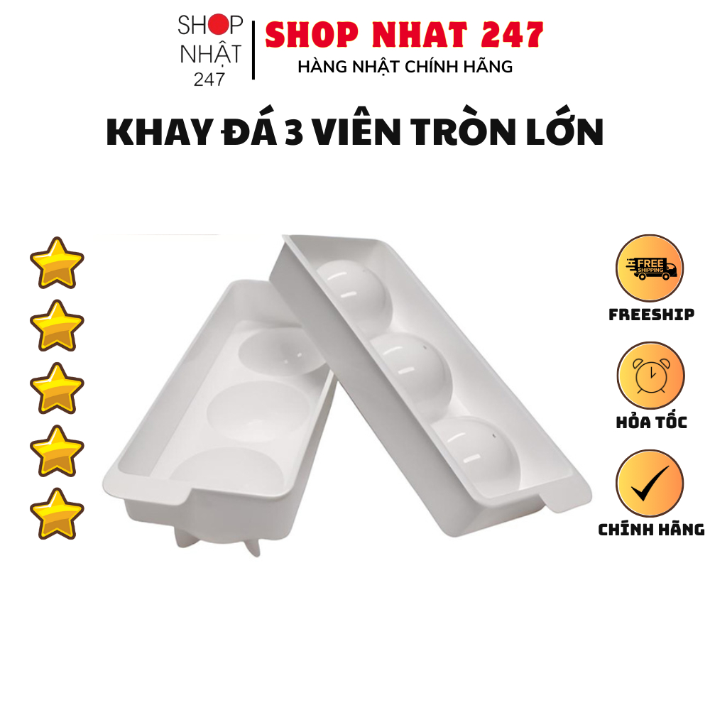 Khay đá Kokubo 3 viên tròn lớn Nội địa Nhật Bản