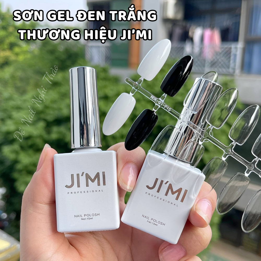 Sơn gel móng tay đen trắng nước gạo JIMI 15ml
