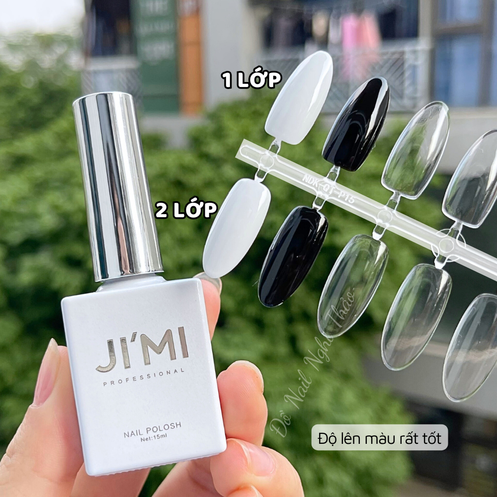 Sơn gel móng tay đen trắng nước gạo JIMI 15ml