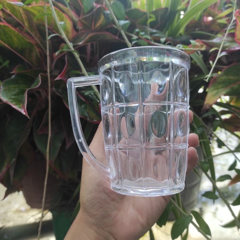 [Loại Dày] Combo 10 Ly nhựa meca trong suốt uống nước,ly nhựa mãng cầu có quai tiện lợi