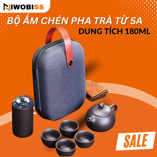 Bộ ấm chén pha trà tử sa du lịch nhỏ gọn cầm tay