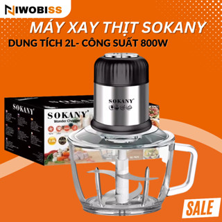 Máy xay thịt đa năng Sokany SK-7025 cối thủy tinh 2.0L, công suất 800W, Cối xay thịt cao cấp - Bảo hành 12 Tháng