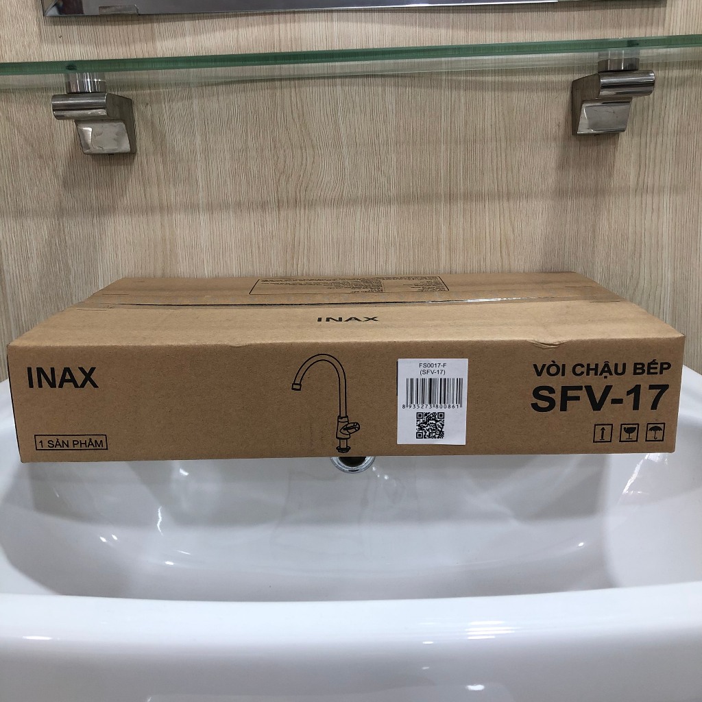 Vòi rửa chén bát lạnh chính hãng INAX SFV-17, Đồng mạ crom cao cấp, Bảo hành 2 năm